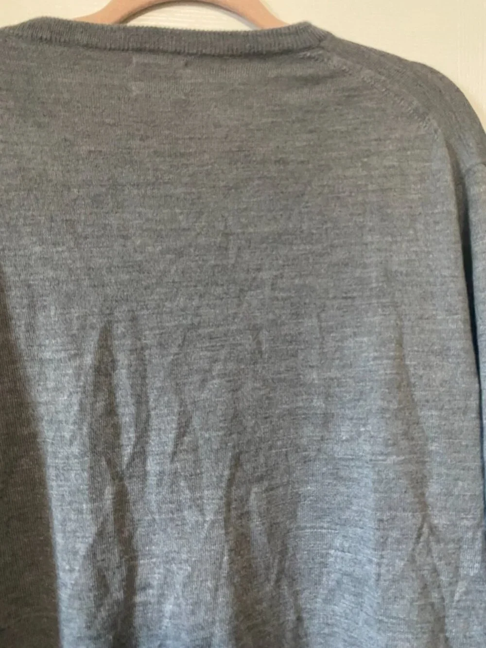 Vintage J.Crew Men's 100% Merino Wool V-Neck Sweater Heather Gray Size XL